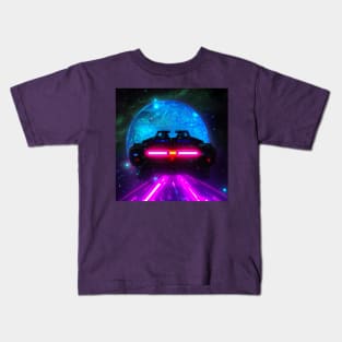 Futuristic car on the Space Road Kids T-Shirt